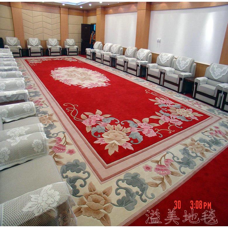 加厚手工压克力纤维满铺地毯定制接待室地毯办公会议室地毯工程满