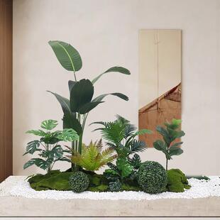 彷真植物造景组合旅人蕉绿植景观橱窗装饰场景布置假植物盆栽摆件