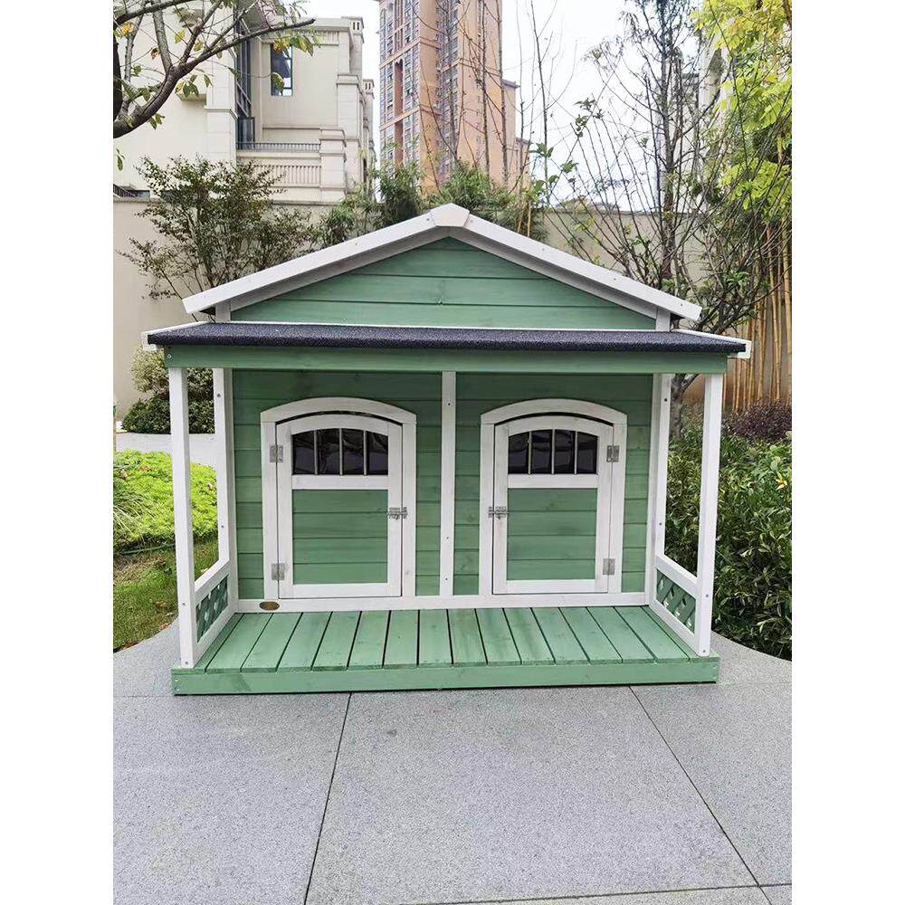 狗屋户外狗屋中小型狗屋实木宠物猫屋双门房房阳台防水保暖