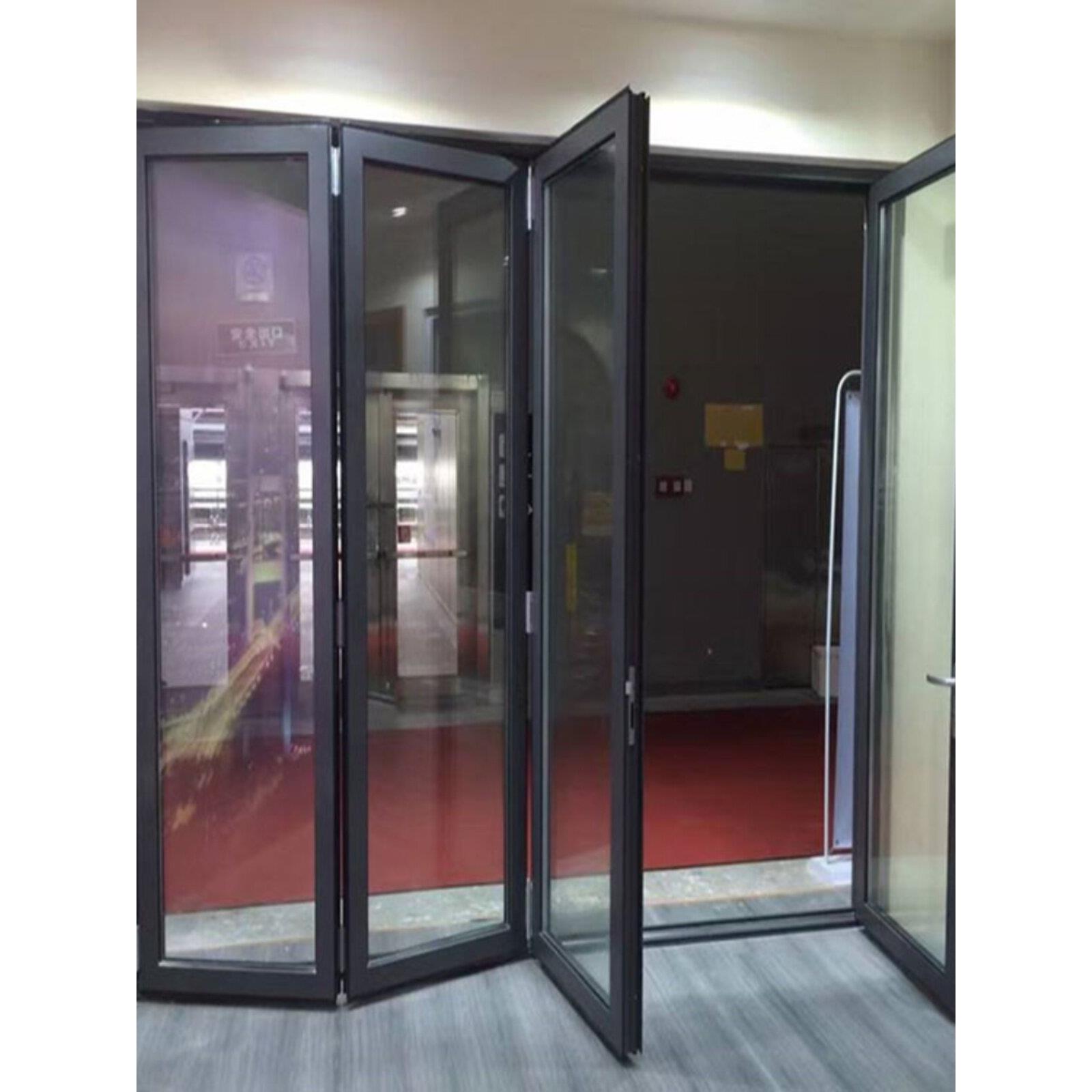 断桥铝重型折叠推拉阳台客厅室内玻璃隔断门车库洗车店商铺折叠门