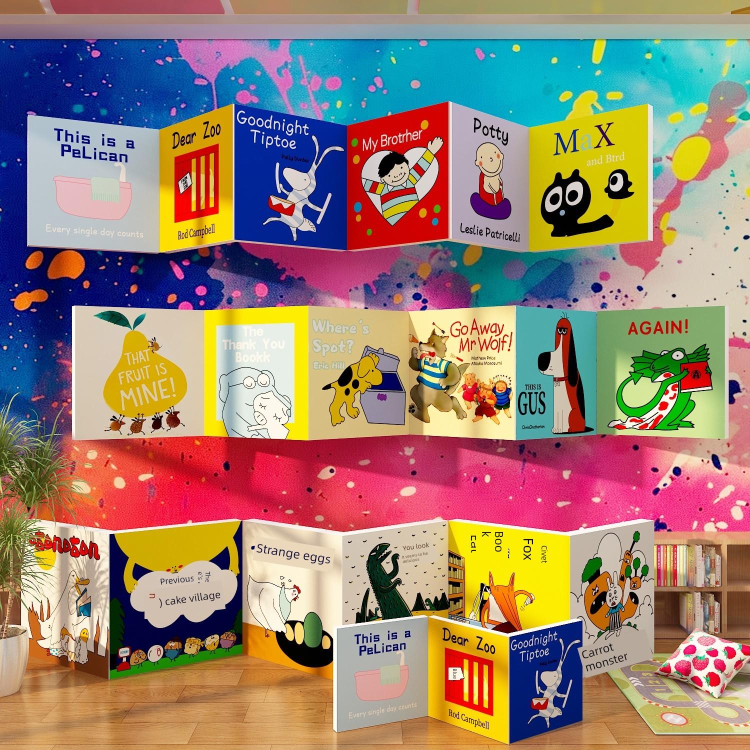 绘本馆环创场景装饰成品教室阅读区图书角文化布置幼儿园墙面材料