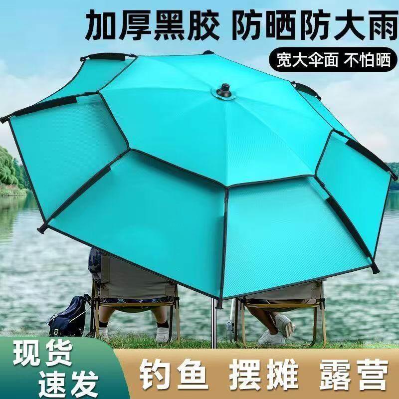 钓鱼伞大钓伞地插加厚折叠打伞2025黑胶万向防暴雨垂钓遮阳伞