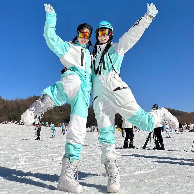 ARCTIC QUEEN新款专业连身滑雪服男女套装加厚保暖防水单双板滑雪