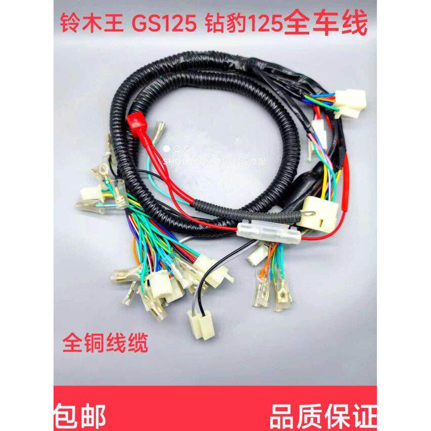适用摩托铃木王GSGN125机车配件整车电缆全车线路总成