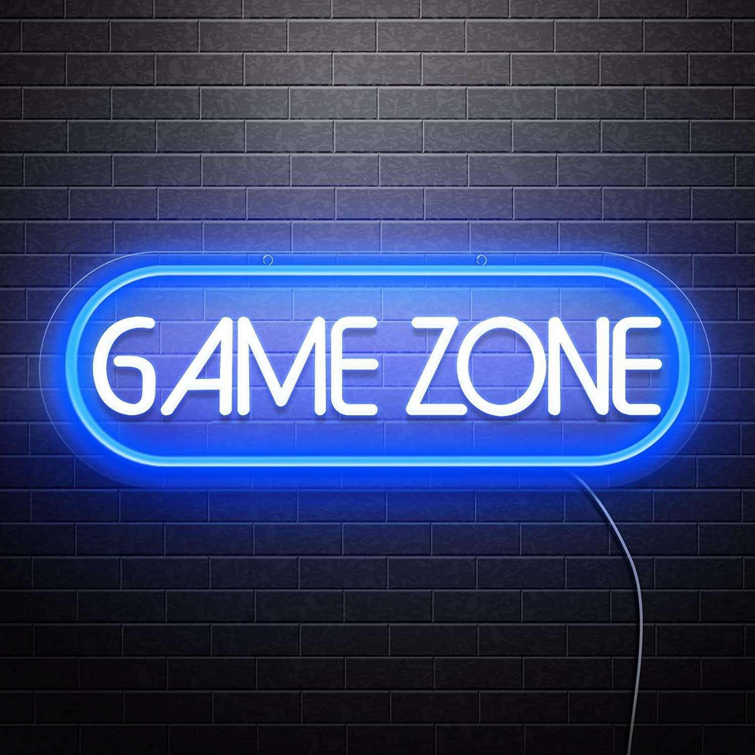 室内房间装饰立式电脑桌面氛围灯led霓虹灯小夜灯GAME ZONE霓虹灯