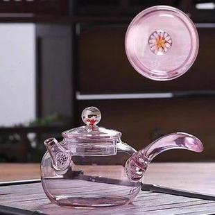 侧把壶耐热泡茶壶玻璃把手煮茶壶单壶家用电陶炉煮茶逍遥泡茶器