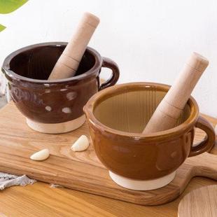 擂钵家用研磨器捣蒜器蒜泥器擂辣椒皮蛋擂茶陶瓷捣碎罐手动蒜臼子
