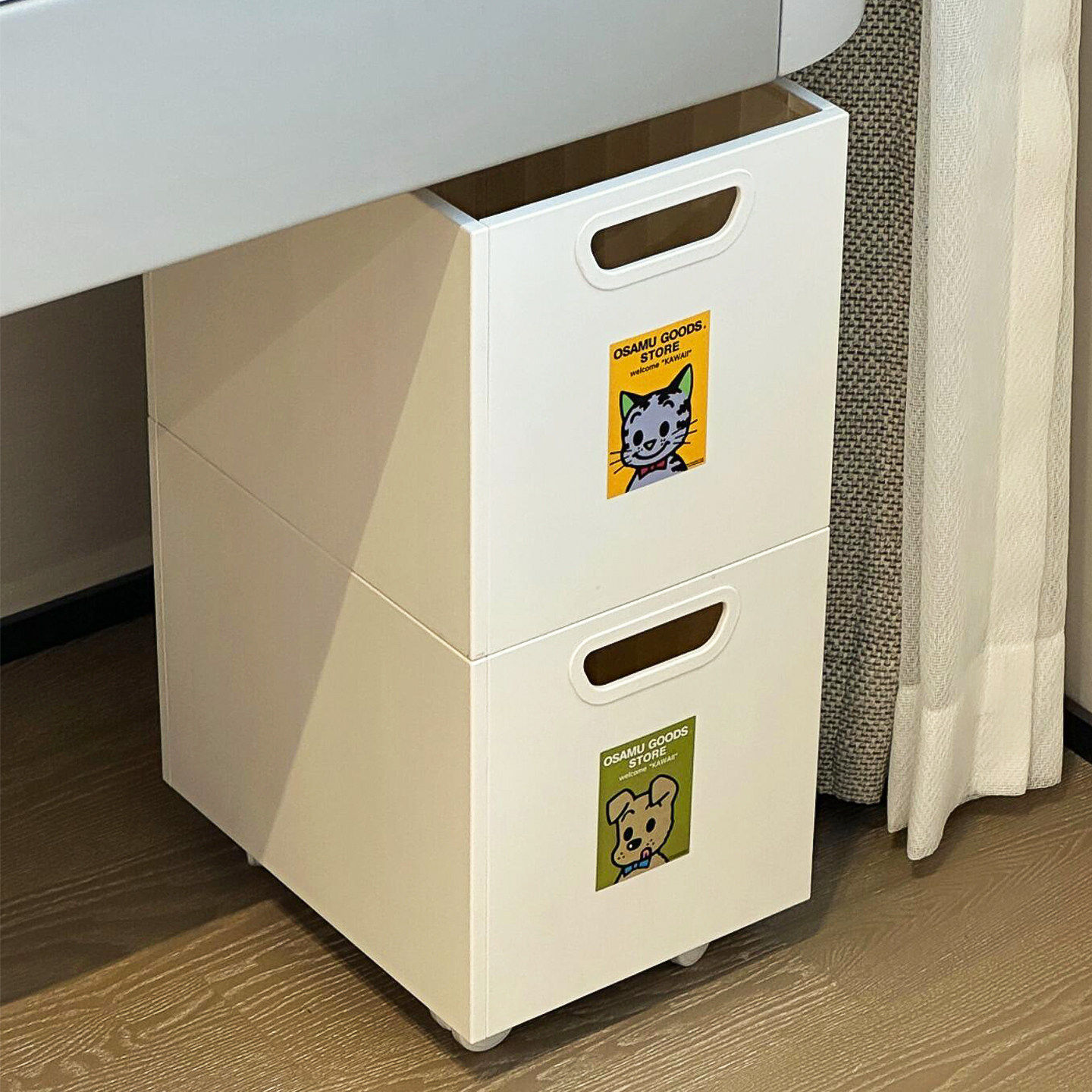 原田治桌下收纳盒带轮可移动多功能置物架书本储物箱学生开学好物,收纳整理,桌面收纳盒,淘宝优惠券,粉丝福利购,淘宝优惠卷