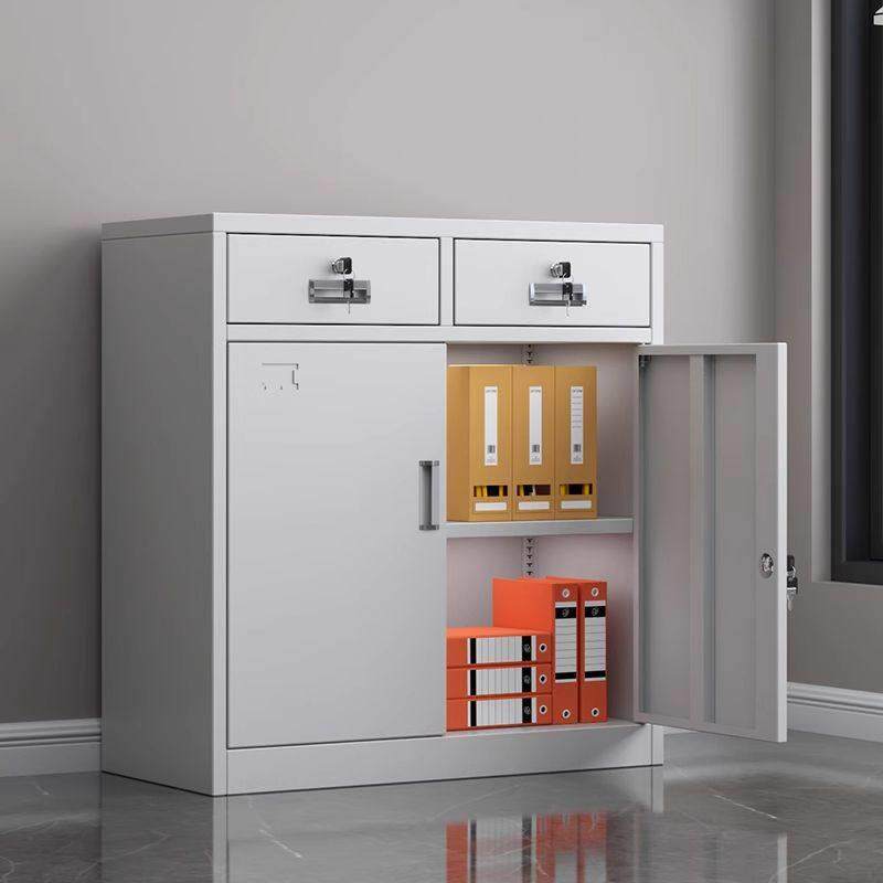 办公室铁皮文件柜档案柜资料柜抽屉工具收纳矮柜储物柜带锁小柜子