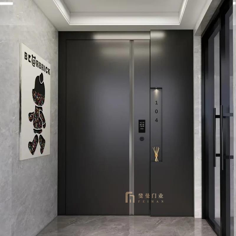 一门一景智能入户门精雕铸铝门别墅大门全铝防盗门子母门进户大门