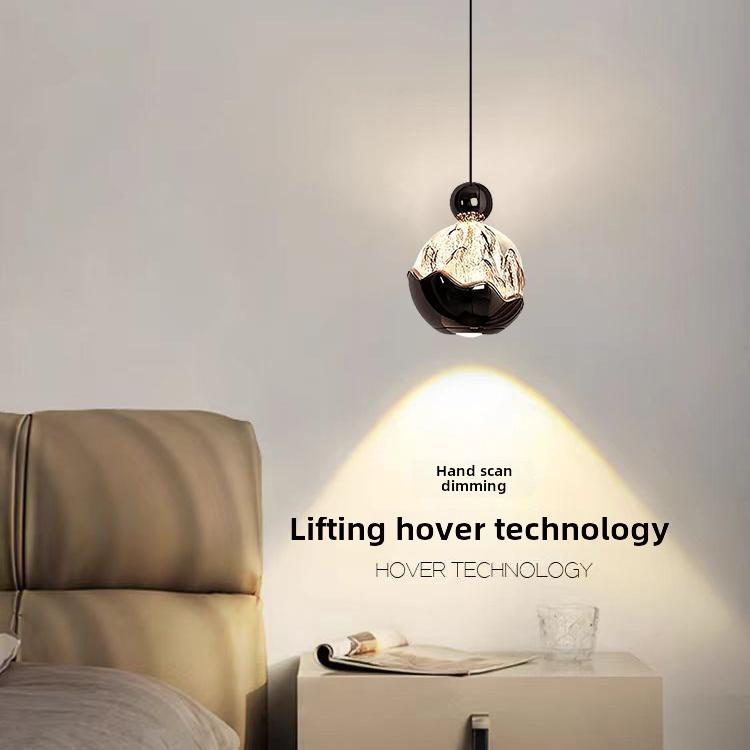 高端新主卧室床头吊灯可升降手扫描传感器可及豪华小吊灯背景墙长