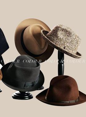 【覆古绅士帽子合集】样板间男女帽小香风优雅爵士礼帽衣帽间摆件