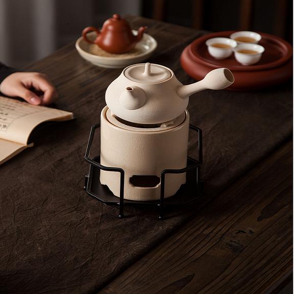 潮汕白泥功夫茶炉风炉煮茶炉煮茶壶套装烧水壶砂铫侧把壶日式凉炉