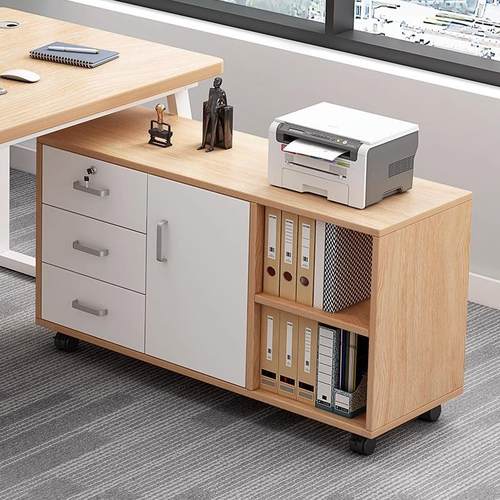 柜子储物柜打印机置物架放置柜办公室桌下收纳柜带锁移动抽屉矮柜