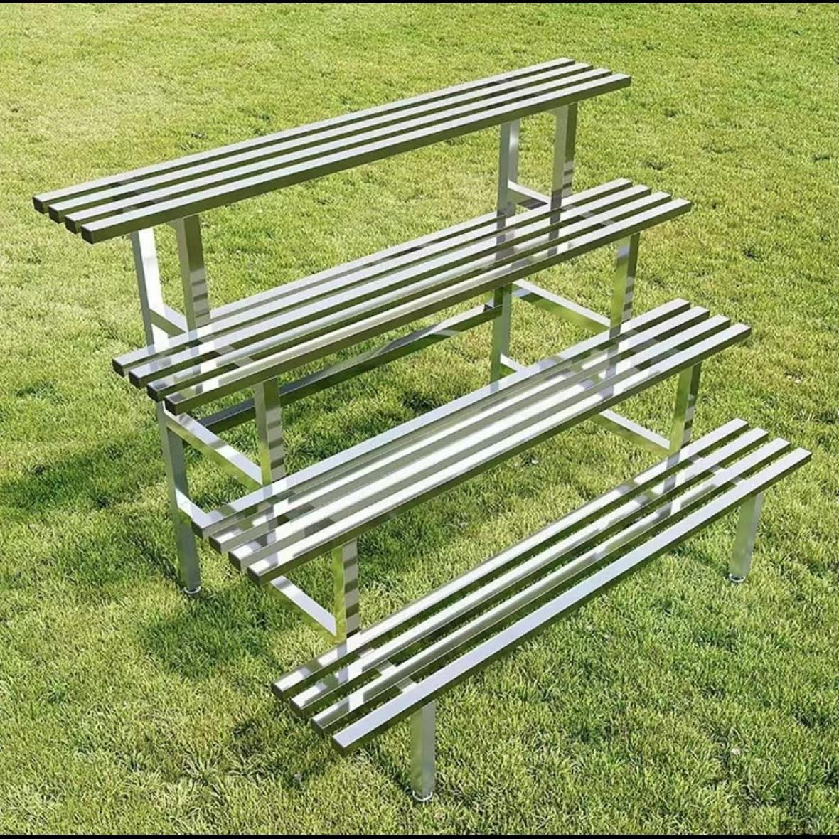 不锈钢阶梯落地式花架子阳台铁艺多层多肉客厅置物户外装饰花盆架