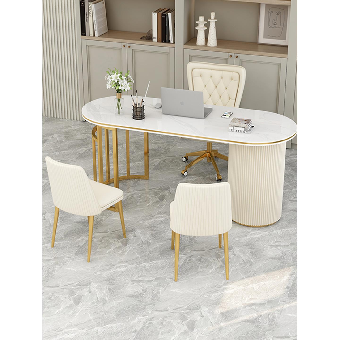 北欧轻奢影楼婚纱店咨询接待桌现代设计家用电脑桌美容医院咨询桌