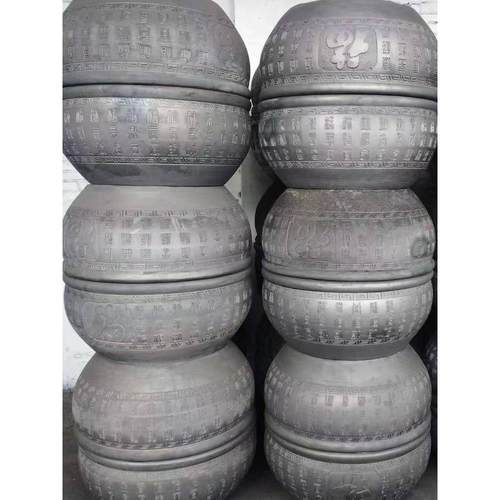 老北京鱼盆庭院老式古陶瓷水养金鱼泥瓦缸客厅超大黑陶白富鱼缸