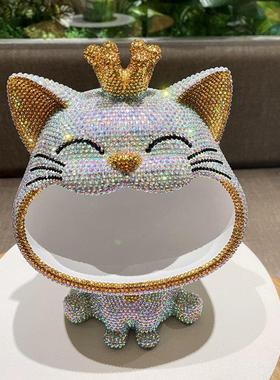 招财猫钥匙收纳摆件进门玄关入户鞋柜茶几客厅家居装饰品大嘴猫