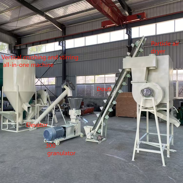 加强版轮转饲料颗粒机 大型直连鸡饲料生产线 豆粕粉碎混合造粒机