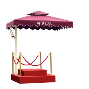 保安岗亭伞站岗台物业形象站台户外罗马广告伞门卫岗亭遮阳伞