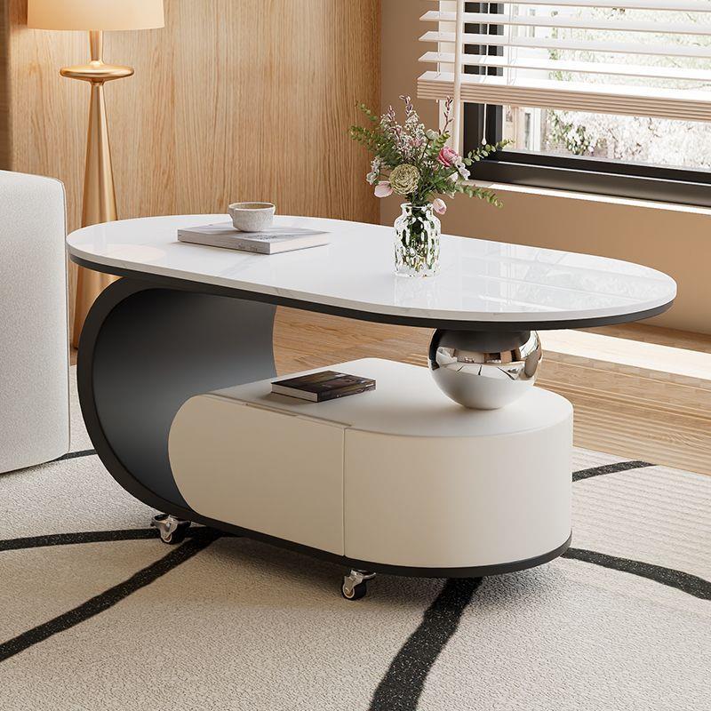 可移动茶几小户型客厅家用阳台小推车岩板多功能移动边几沙发小型