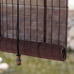 定制竹帘卷帘阳台办公室窗帘茶室隔断竹帘门帘