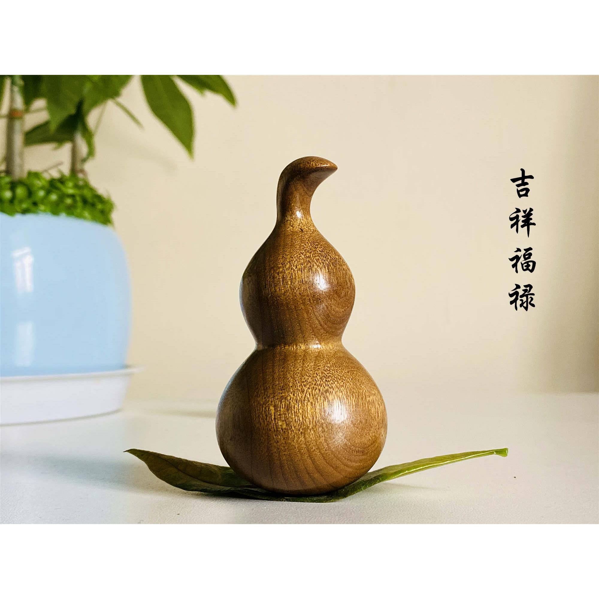 纯天然金丝楠木雕小葫芦手把件手捻把玩精品实木檀木汽车挂件工艺