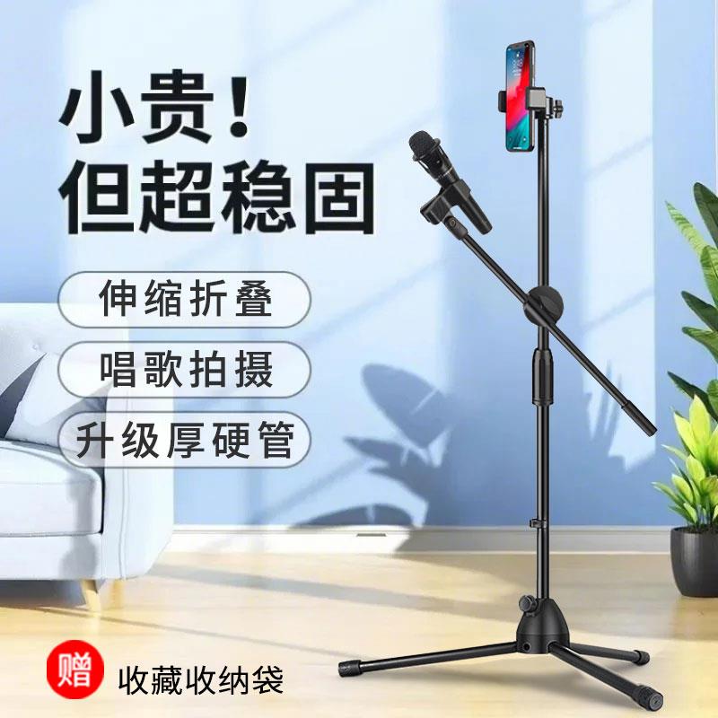 手机话筒一体支架儿童舞台演出户外专业麦克风话筒支架落地式咪架