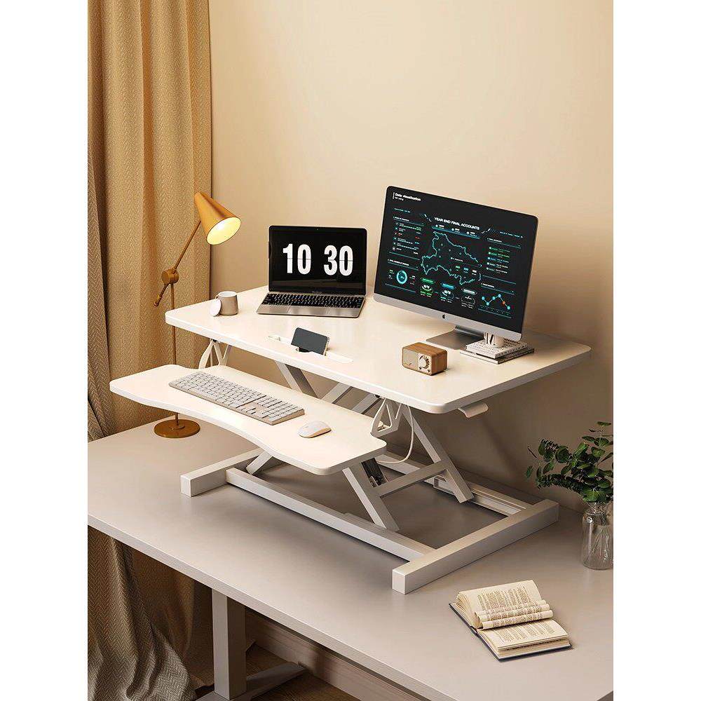 站立式办公桌可升降工作台小型电脑桌台式增高笔记本桌面折叠支架