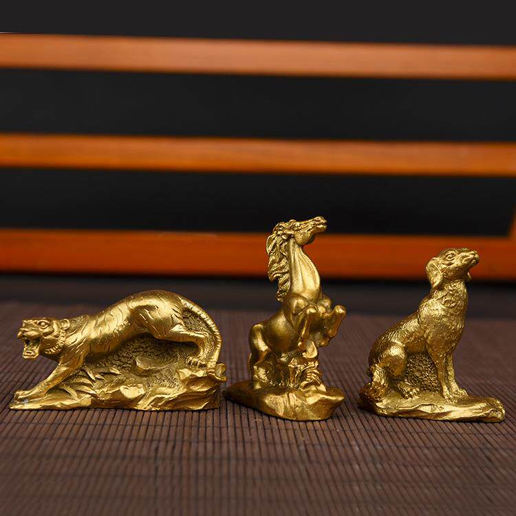 朱炳仁铜十二生肖摆件全套狗鼠铜牛鸡蛇马虎兔龙羊猴猪工艺品摆件