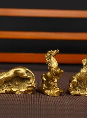 朱炳仁铜十二生肖摆件全套狗鼠铜牛鸡蛇马虎兔龙羊猴猪工艺品摆件