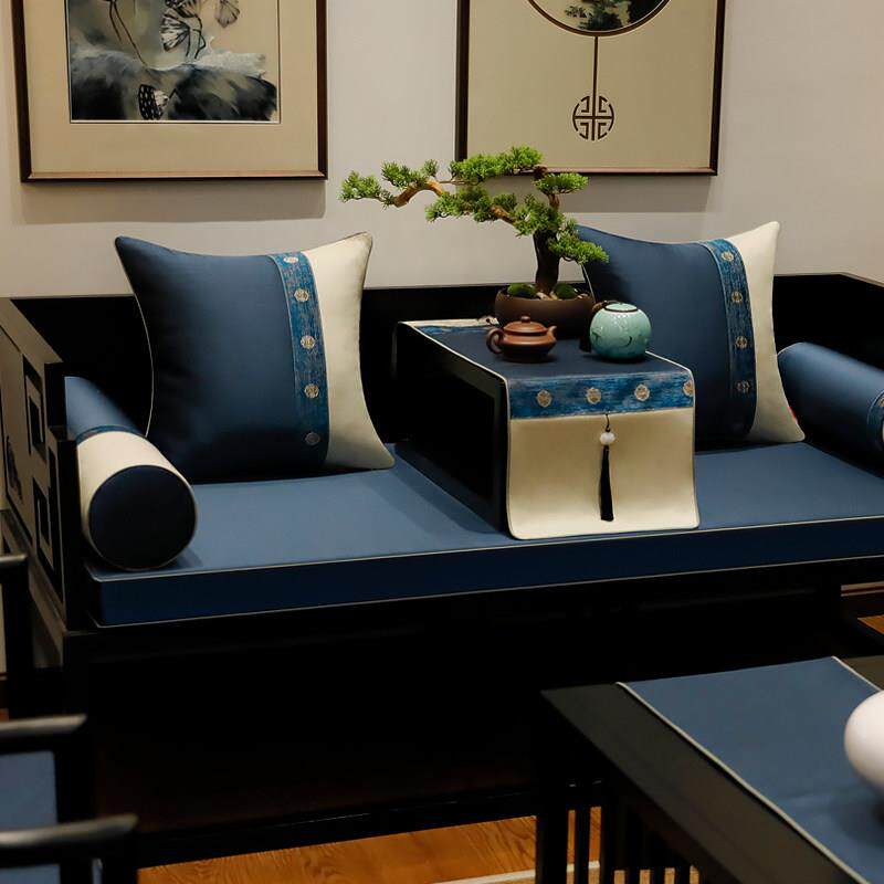 现代红木沙发垫新中式古典实木家具椅子坐垫靠垫防滑罗汉床垫定制