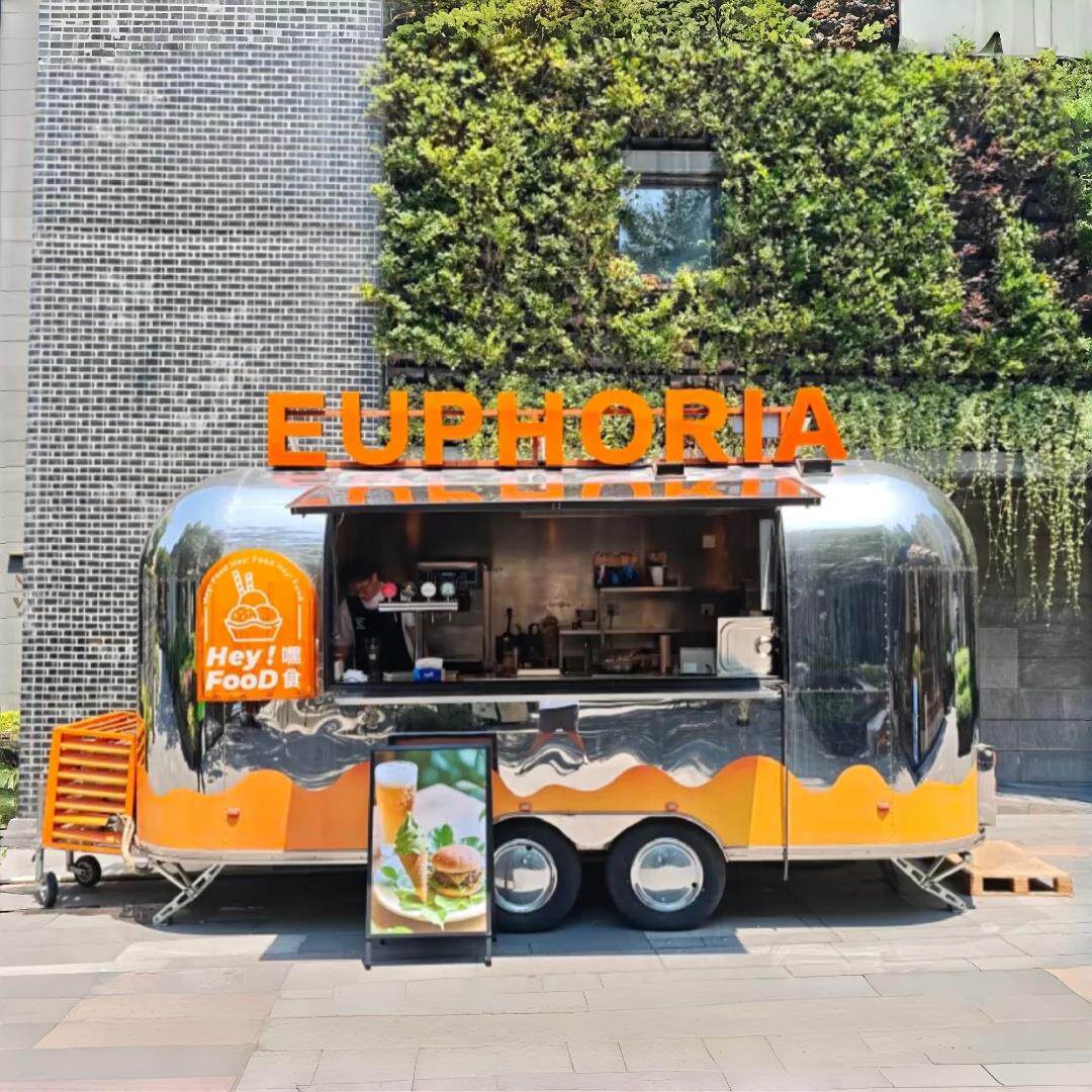 网红餐车定制拖挂式不锈钢咖啡奶茶售卖车商业街景区移动美食车