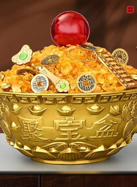 实心铜聚宝盆摆件铜盆铜碗聚宝盆米缸招家居财客厅店铺开业礼品