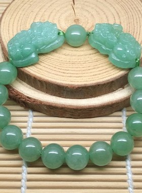 东陵玉双貔貅手链男女情侣复古饰品民族风手串