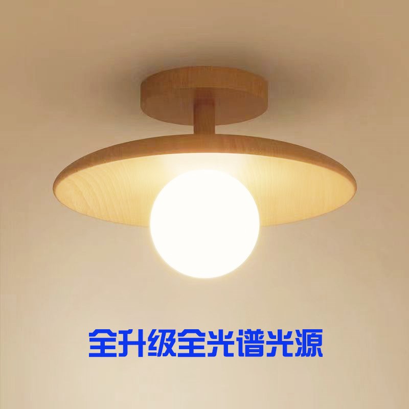 原木艺过道灯走廓阳台玄关衣帽间灯具木头吸顶实木北欧榻榻米日式