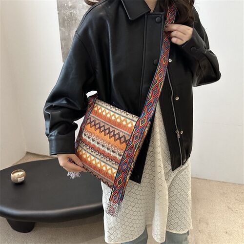 内蒙特色初秋连衣裙复古民族风斜挎包内蒙旅游小礼物大草原穿搭包