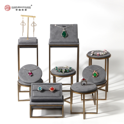 高档灰珠宝柜台橱窗陈列道具金属材质戒指项链耳环展示架首饰架