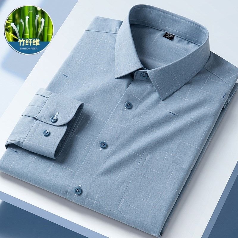 纯棉牛津纺衬衫男长袖秋季条纹中年商务休闲中老年纯棉衬衣爸爸装,男装,衬衫,淘宝优惠券,粉丝福利购,淘宝优惠卷