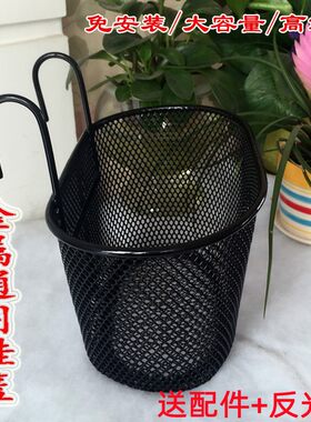 锂电车金属挂篮自行车前筐折叠车挂钩筐小电N动车铁质篮儿童宠物