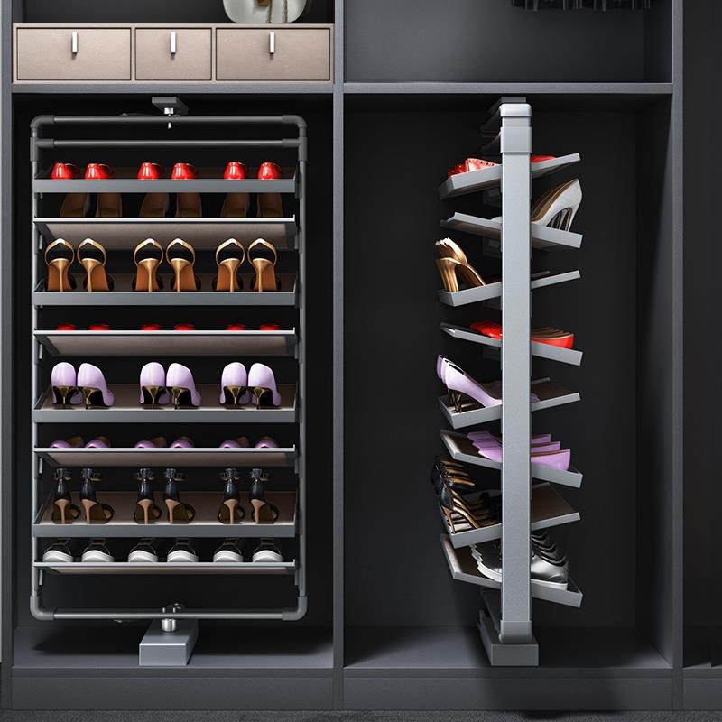 旋转鞋架360度多功能五金配件E翻转架定制鞋柜多层网红鞋架子