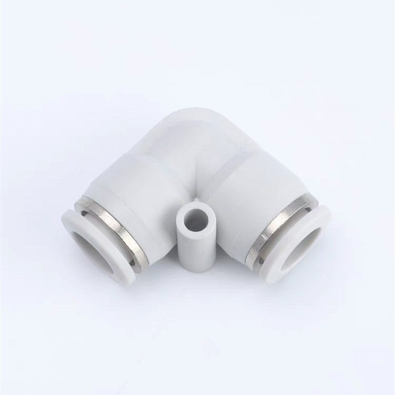 白色气动接头直通PU-6 弯头PRV-6气管接头