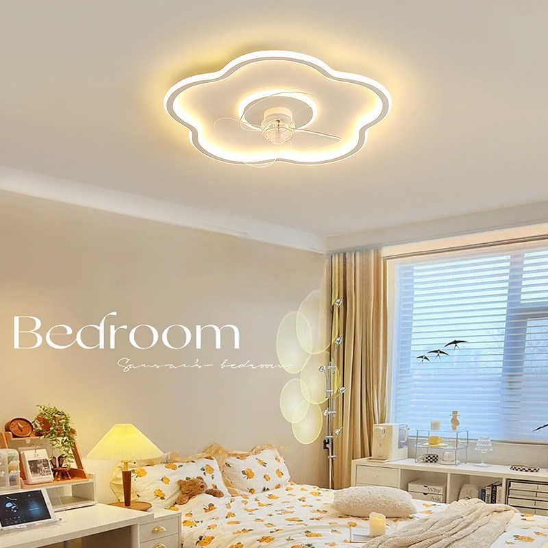 卧室灯一体风扇吸顶灯2023年新款家用智能云朵儿童房灯