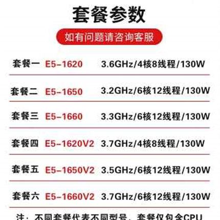 至强E5 1620g E5 1650 1660 E5 1620V2 1650V2 1660v2CPU X79 201
