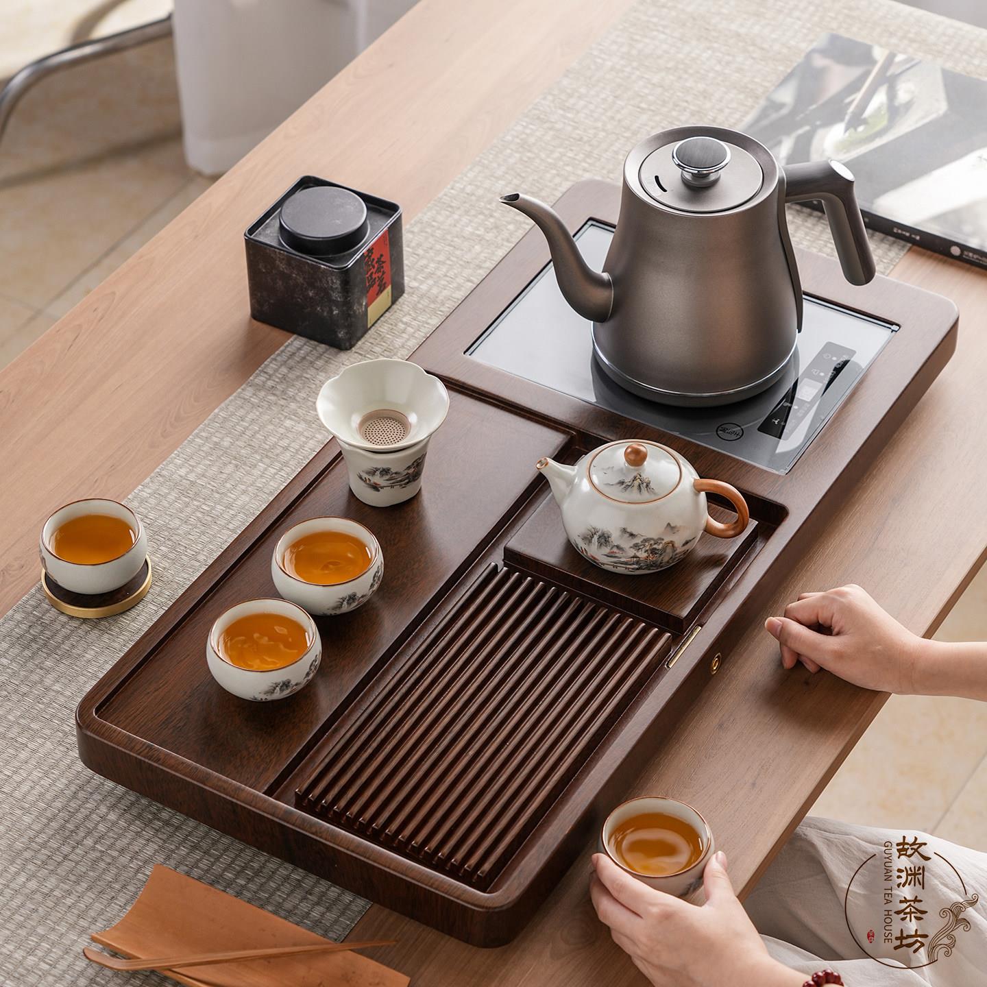 全自动一体茶盘茶具汝窑套装家用办公2026新款小型高档茶台茶托盘