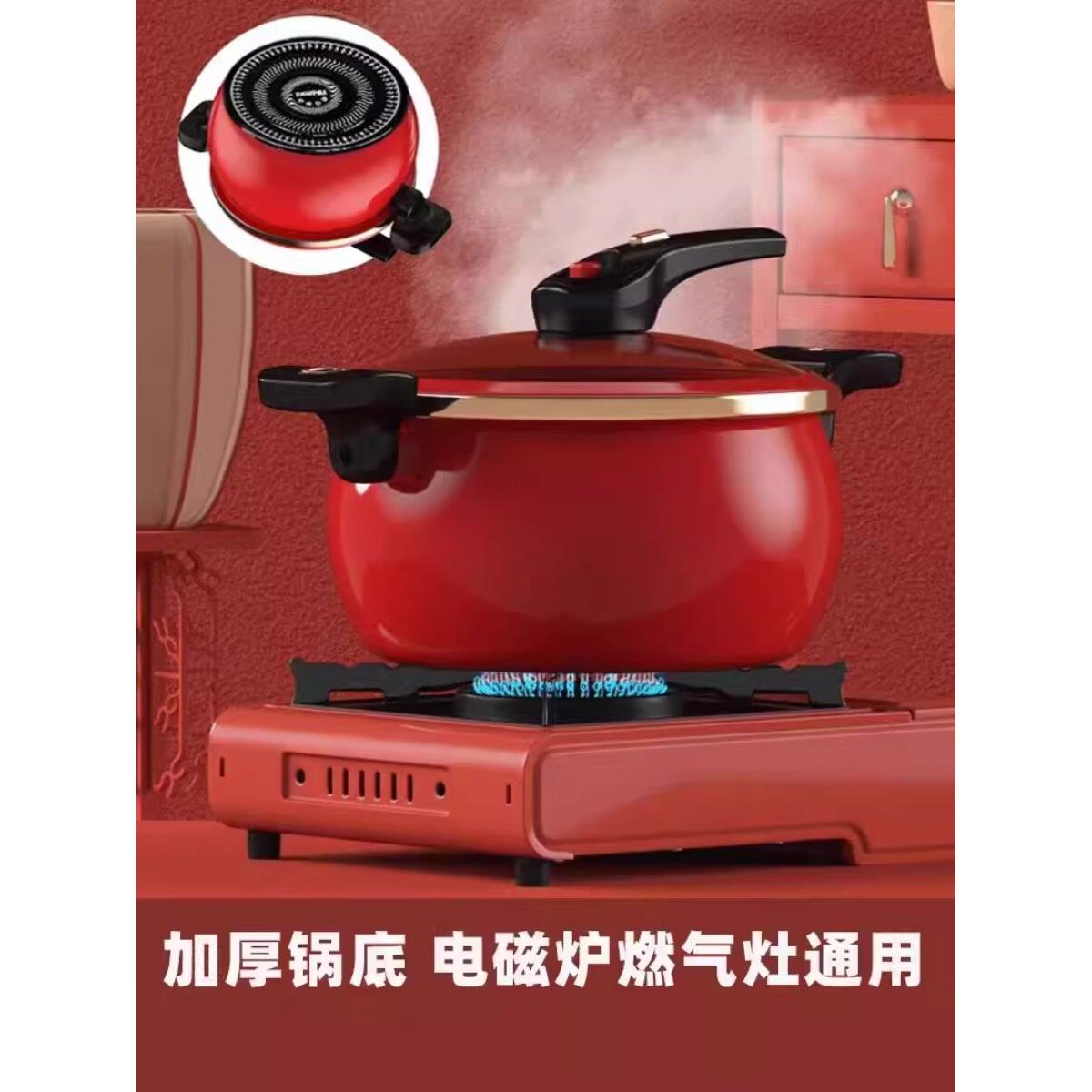 德仕立汤锅家用搪瓷珐琅锅微压锅双耳不粘锅燃气灶电磁炉专用炖锅