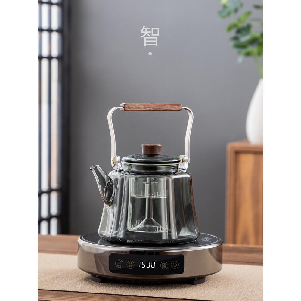 龟尾茶锅炉玻璃水壶蒸茶壶电热陶瓷炉白茶家用茶具保健茶炉套装