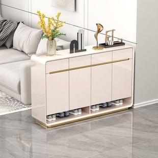 钢琴烤漆入户门口鞋柜带抽屉带换鞋凳四门四抽新款鞋柜收纳柜