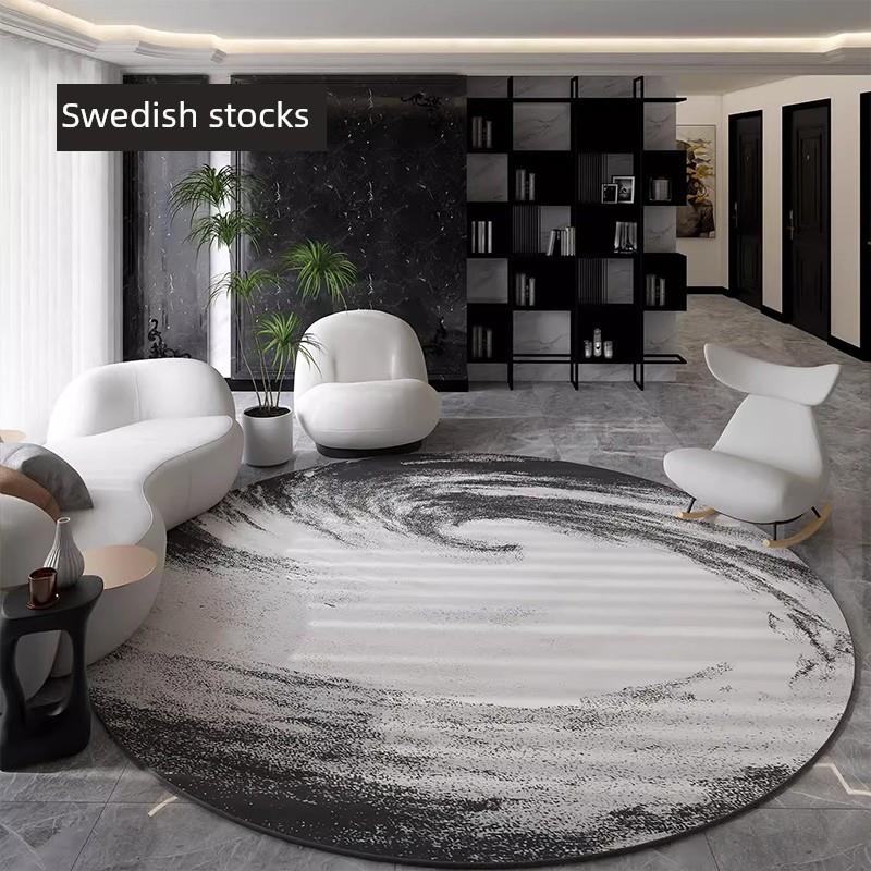 瑞典股票经典定制圆形客厅地毯家庭防滑沙发，咖啡桌垫，研究转椅