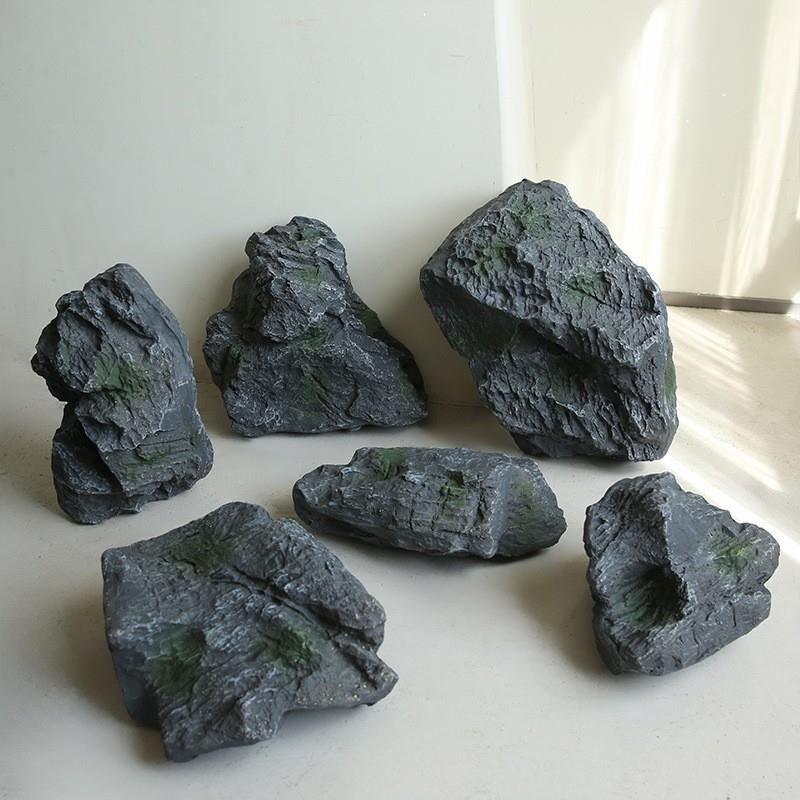 彷真玻璃纤维石头青龙石摆件奇石块造景庭院花园装饰假山景观假石
